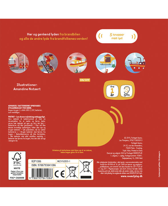 Forlaget ROOM2PLAY - Pegebog med lyd - Brandfolkene
