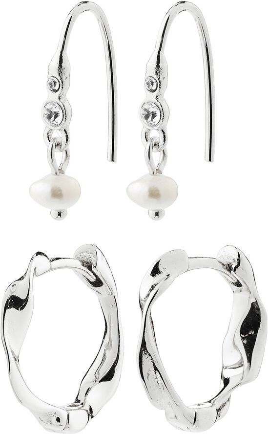 MORIN earrings 2-in-1 set, silver-plated