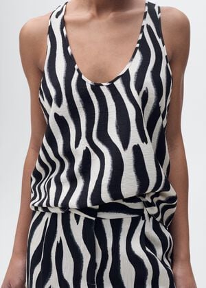 Zebra-print strappy top