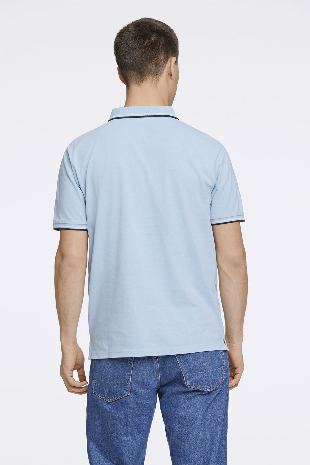 Polo shirt w. contrast piping