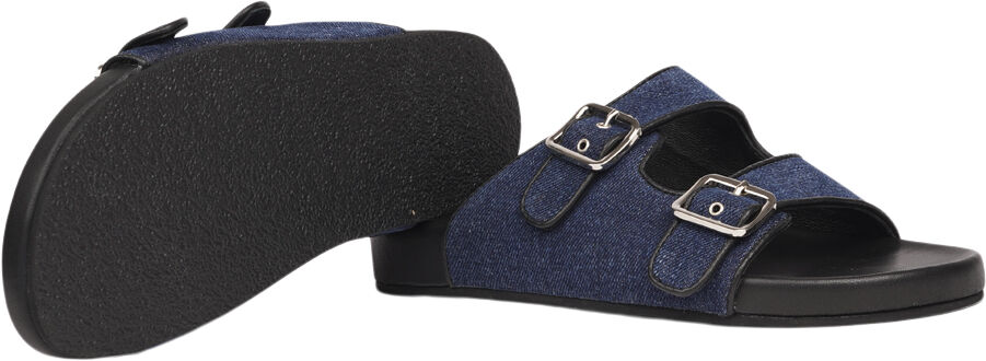 LAMIA - DENIM SANDAL WITH LEATHER EDGES