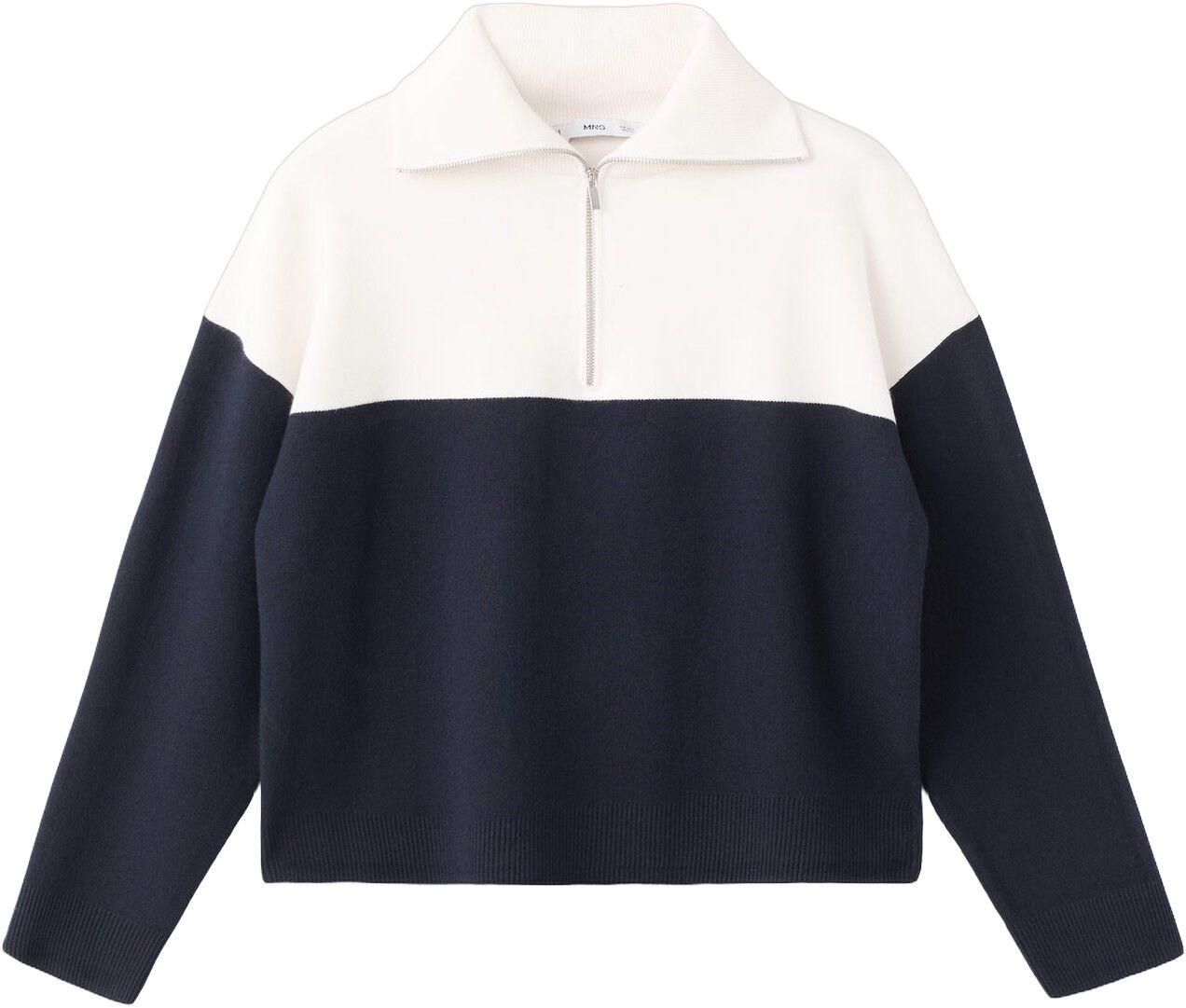 Bicolour high collar sweater