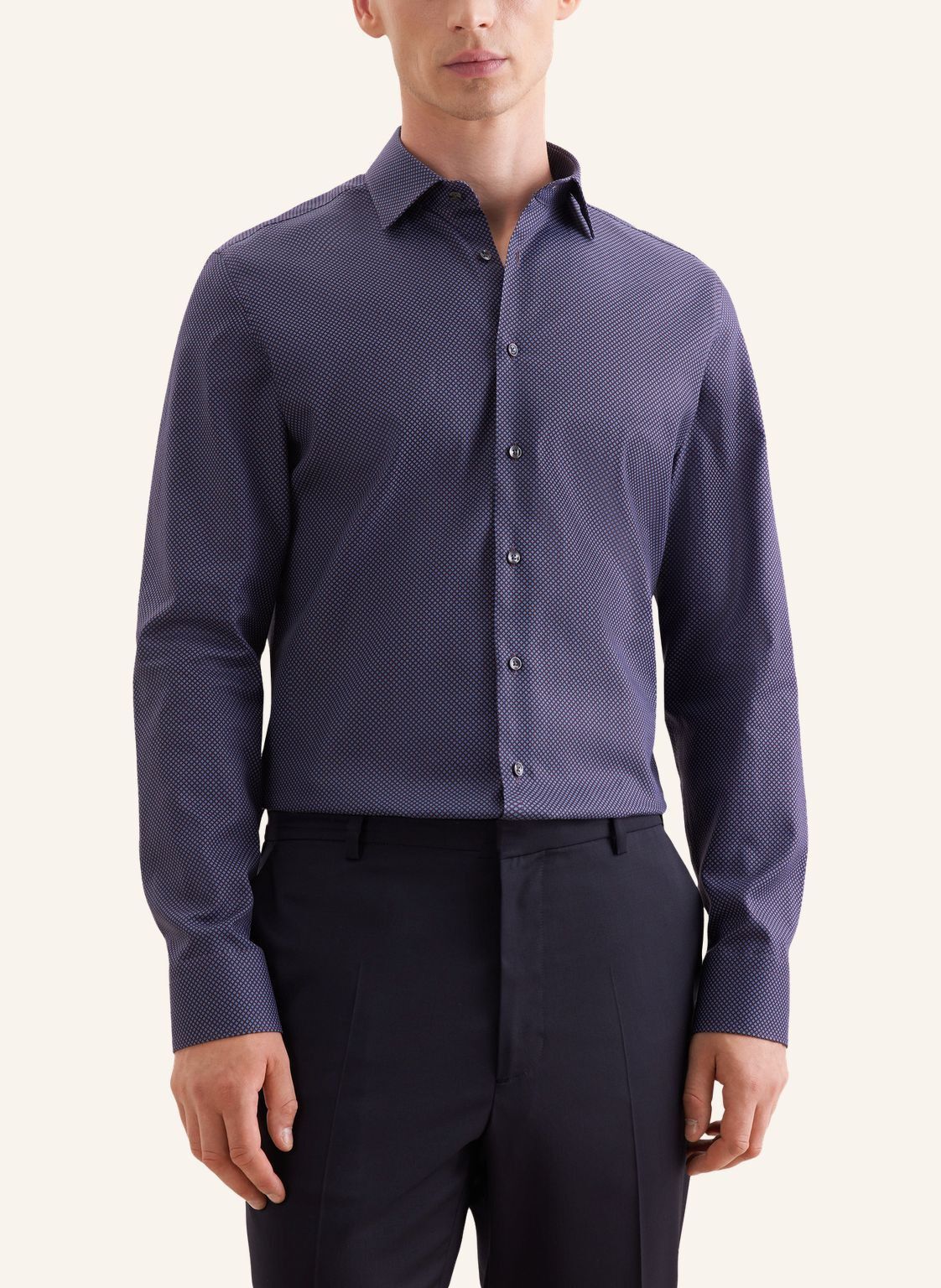 Business shirt Slim 1/1 Kent-Collar Print