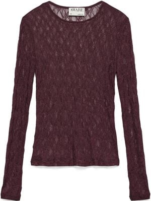 AWTESSY LS O-NECK LACE TOP NOOS