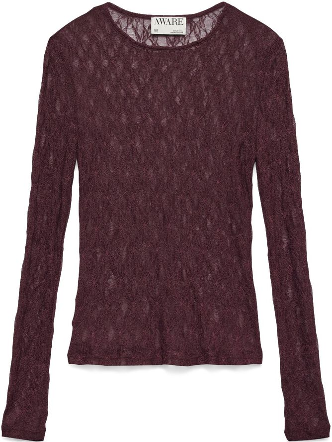 AWTESSY LS O-NECK LACE TOP NOOS