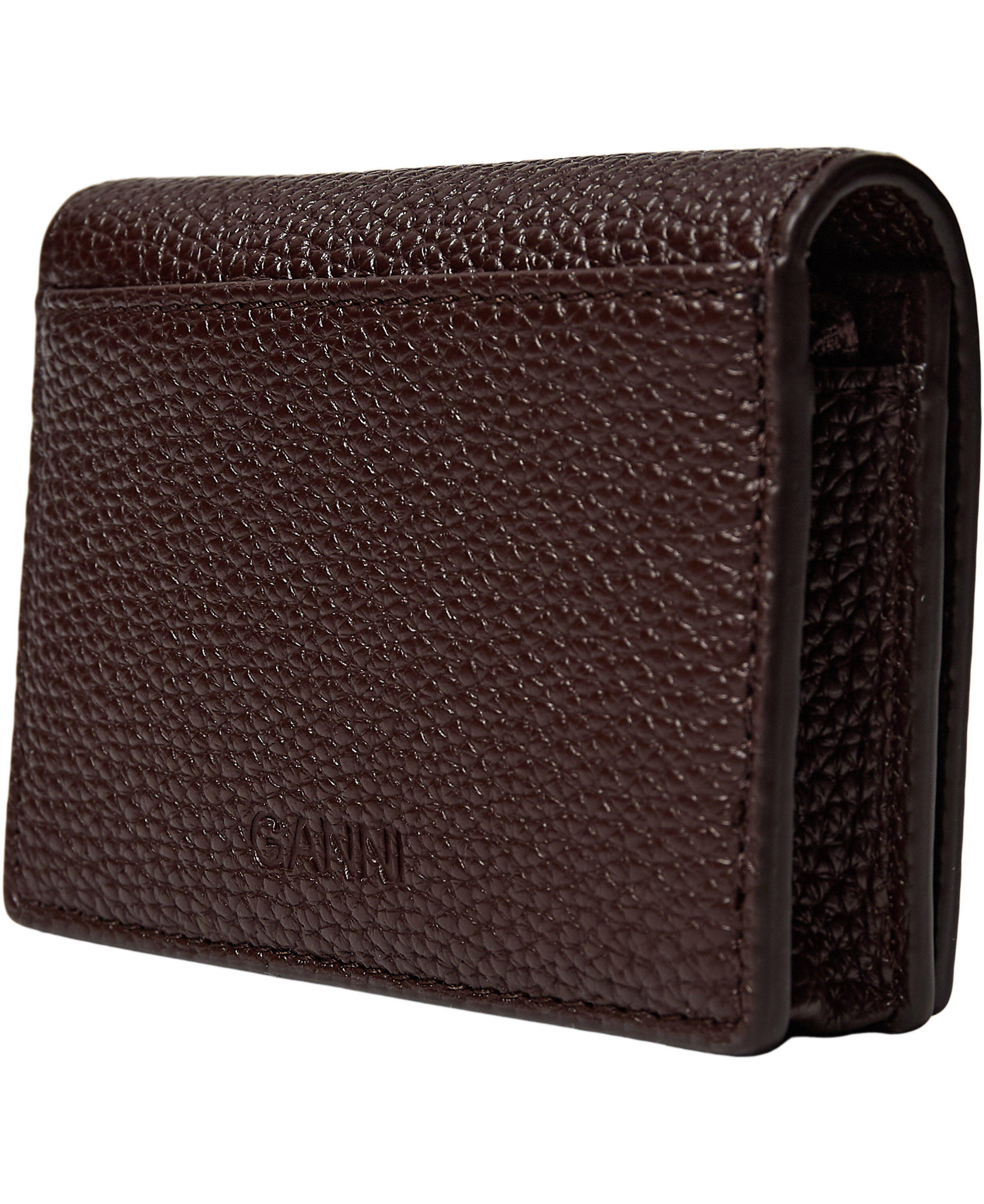 Ganni Card Holder With Flap Grained