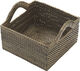 Korg kvadrat 18 x 18 x 9,5 cm Ljus/Mörk brun Nito flät