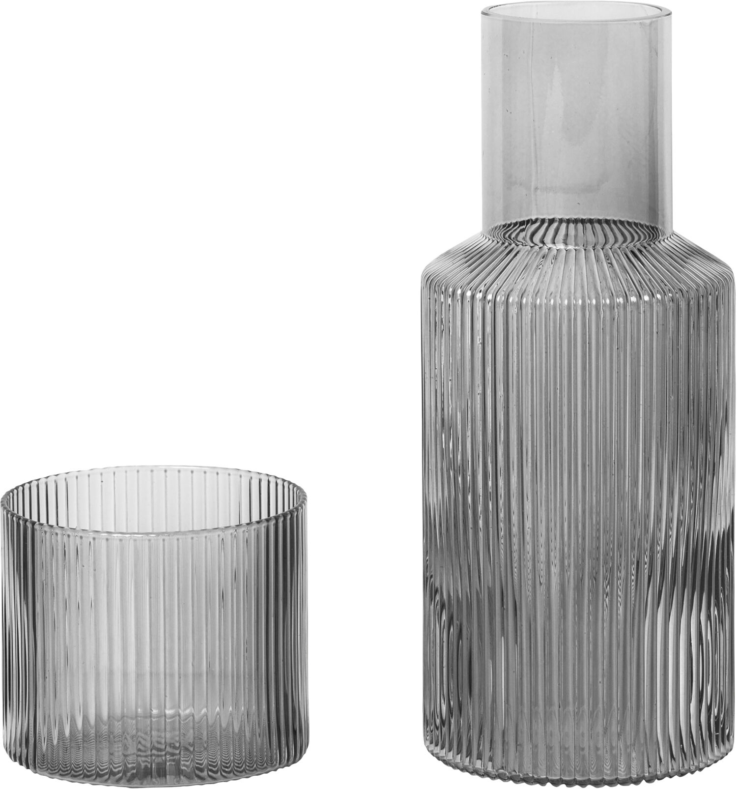 Ripple Small Carafe Set - Smoked Grey