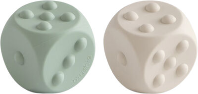 Mushie terning sanselegetøj i 2-pak - Dice Press Cambridge Blue/Shifti