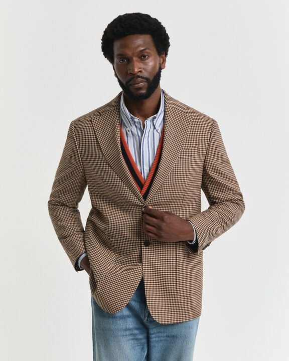 REL GINGHAM CHECK BLAZER