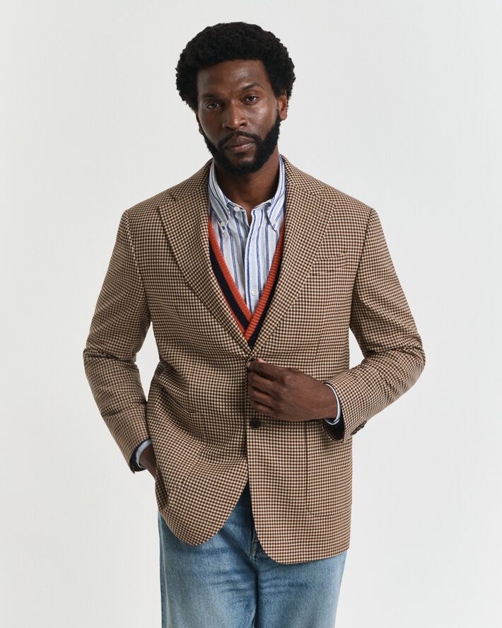 REL GINGHAM CHECK BLAZER