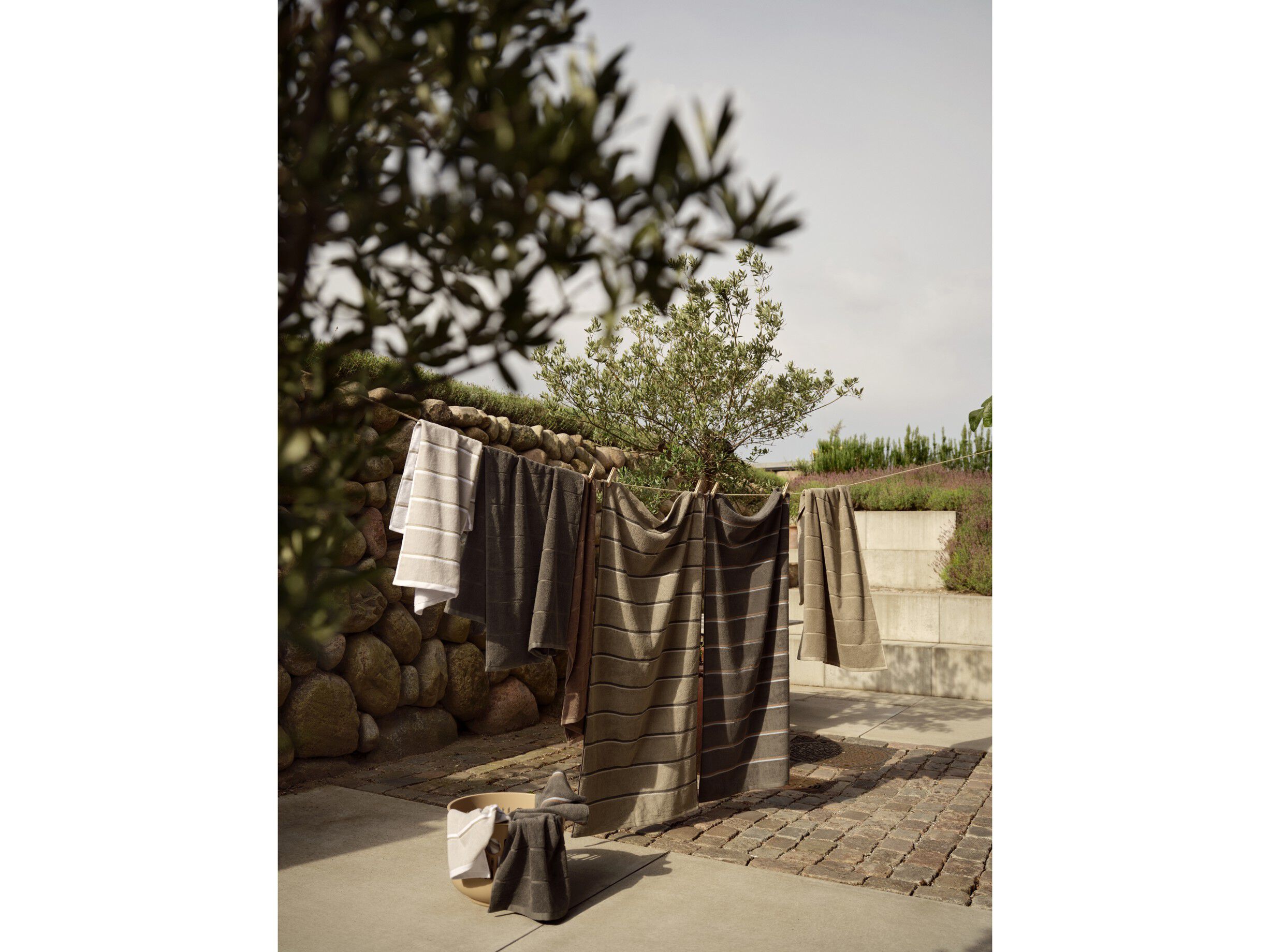 Handduk Sauna 50x100 White/Soft Grey/Eucalyptus