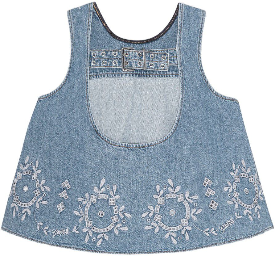 Broderie Anglaise Denim Top