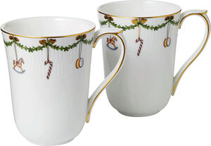 Star Fluted Christmas mugg 33 cl 2-pack