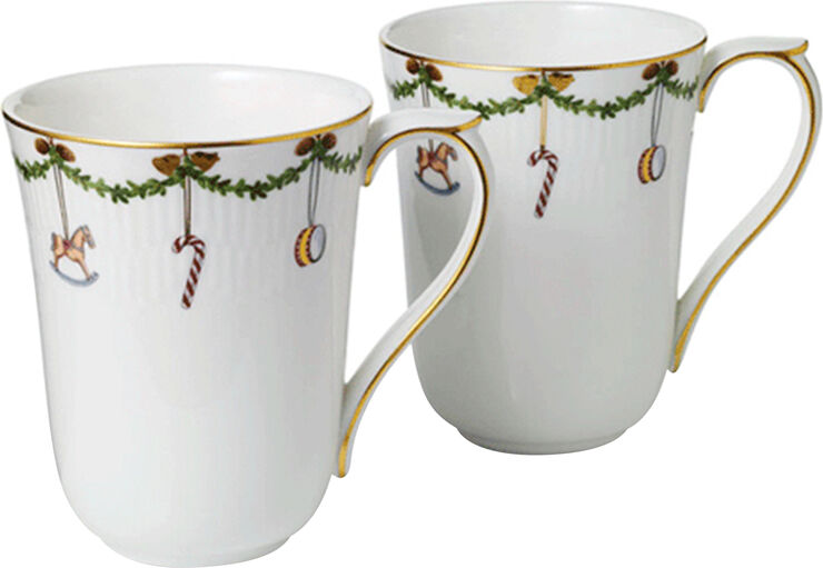 Star Fluted Christmas mugg 33 cl 2-pack