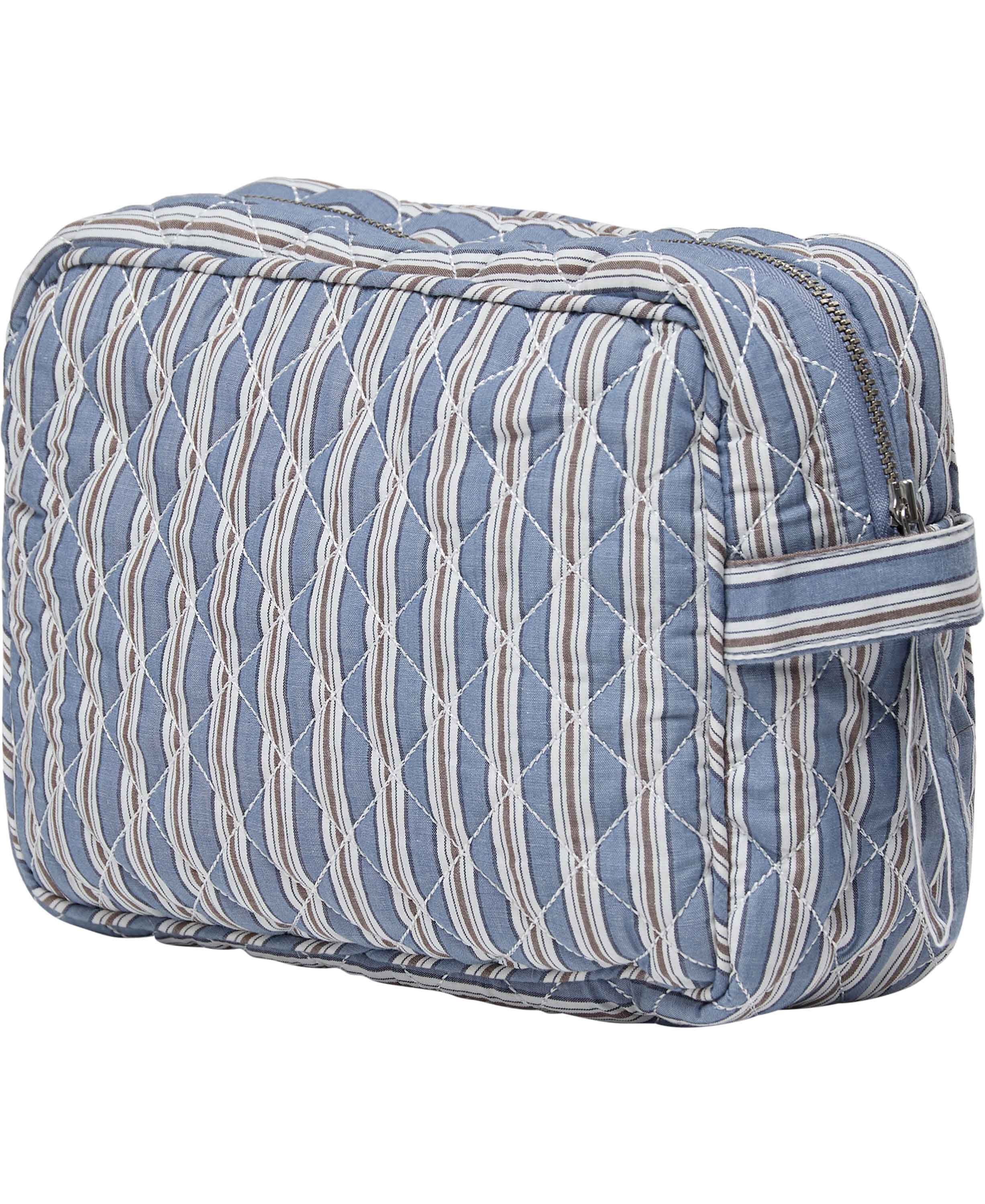 Make Up Bag, Quilted - Cotton Poplin YD Small-Moonlight Blu