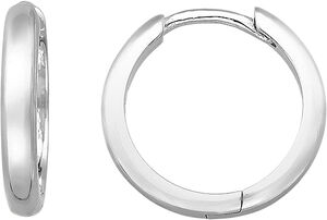 Simple round creoler 13mm - Sølv