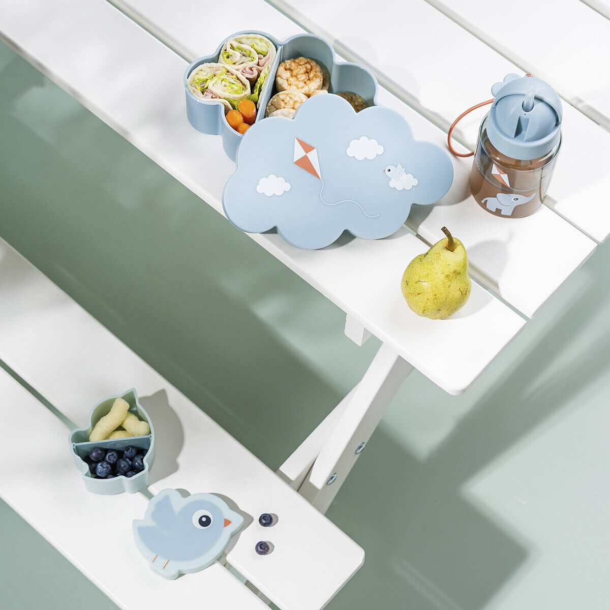 Snack & madkasse m/drikkedunk Playground Bl&aring;