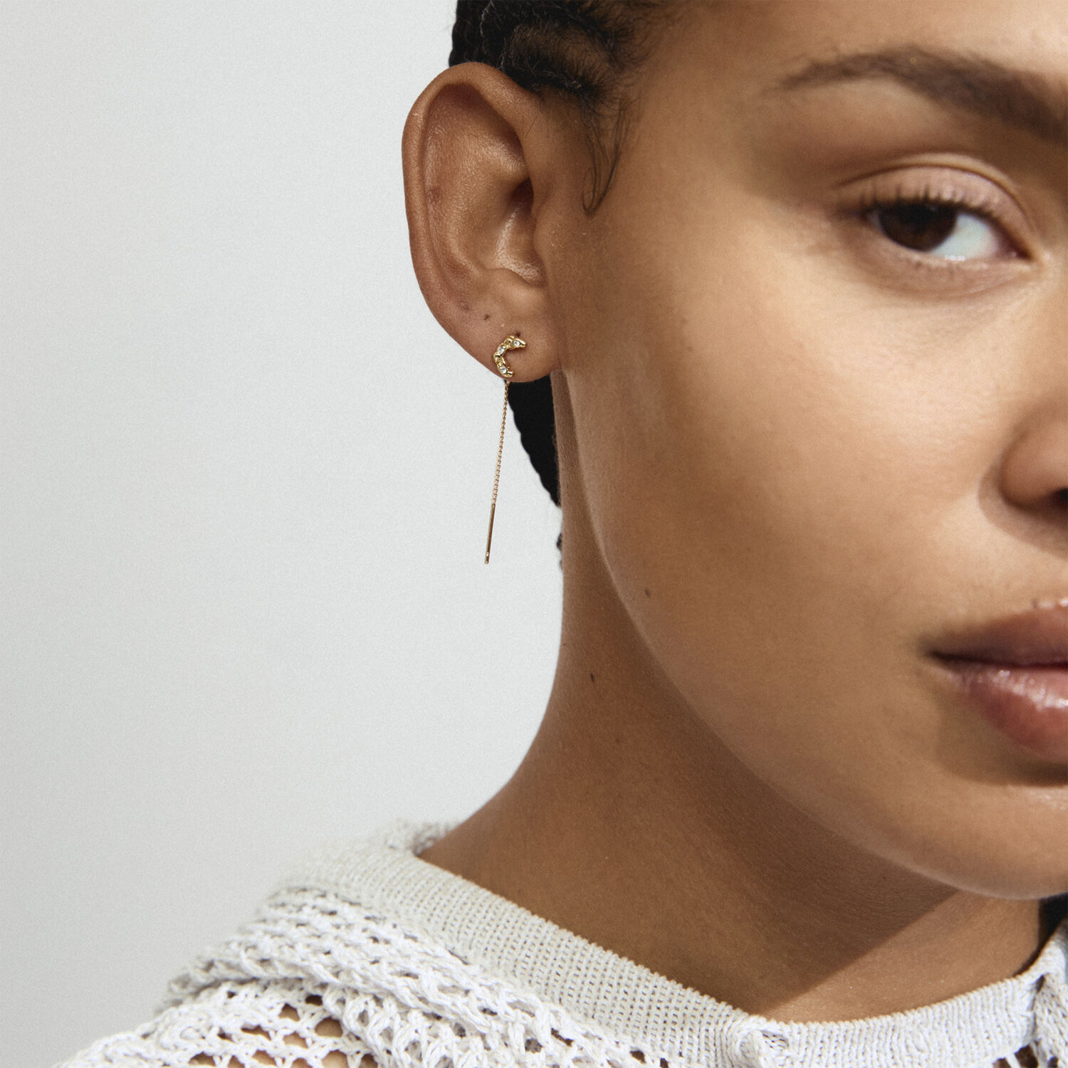 KORA moon chain earrings gold-plated