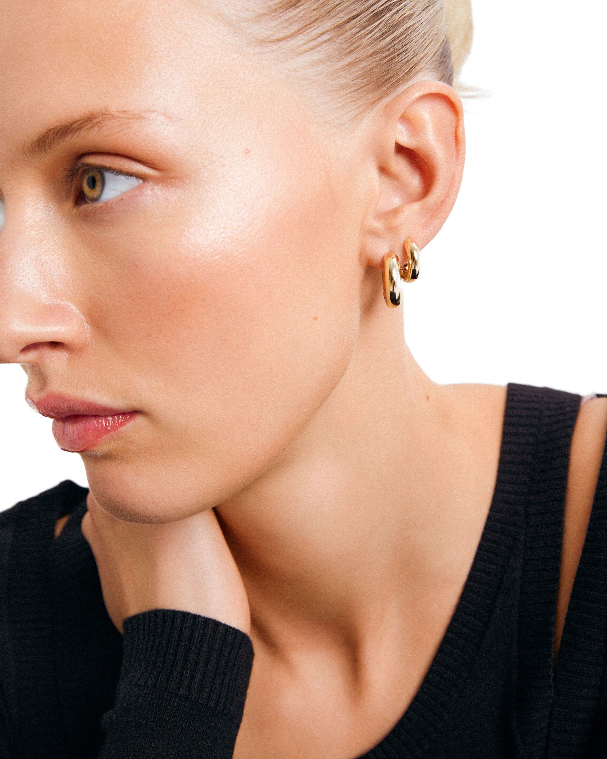 AICA chunky hoop earrings gold-plated