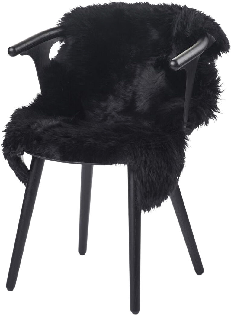 90cm-up New Zealand Sheepskin, Long Wool Black 90x60
