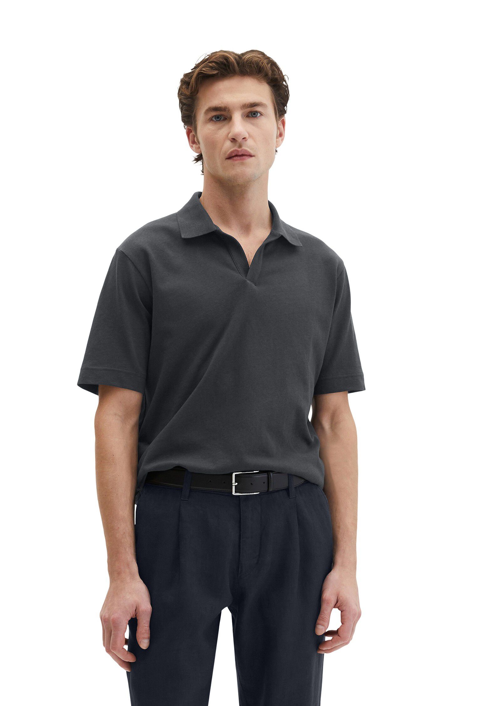 Poloshirt, short sleeve, ribbed cam