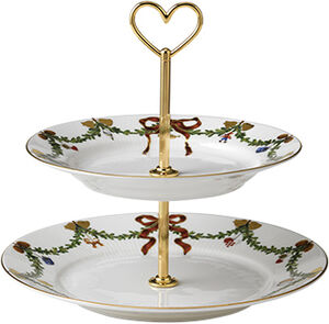 Star Fluted Christmas fat 2 våningar 23 cm