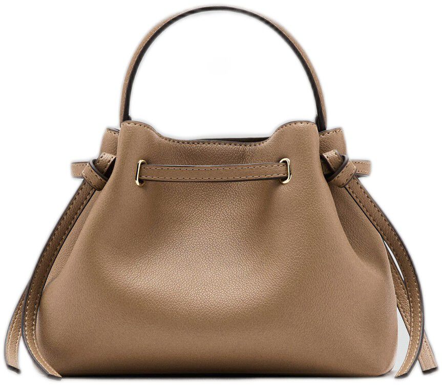 Faux-leather bucket handbag