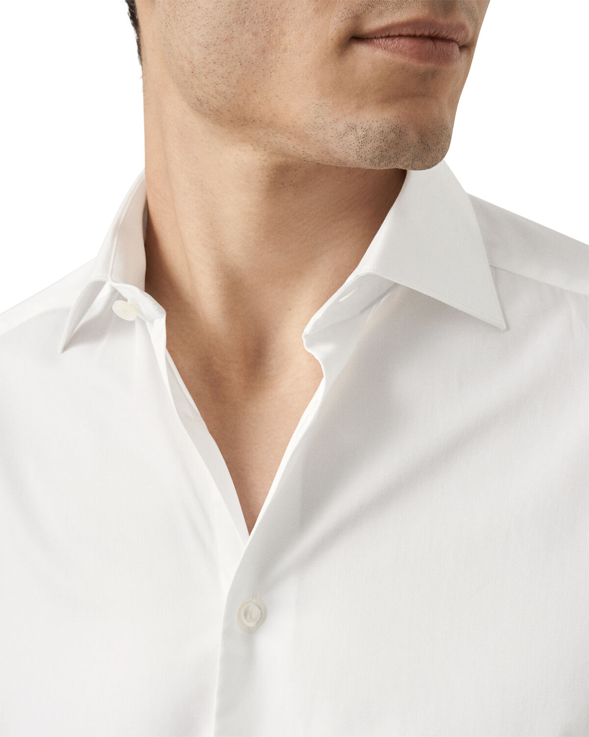 Contemporary Fit White Solid Elevated Twill Shirt