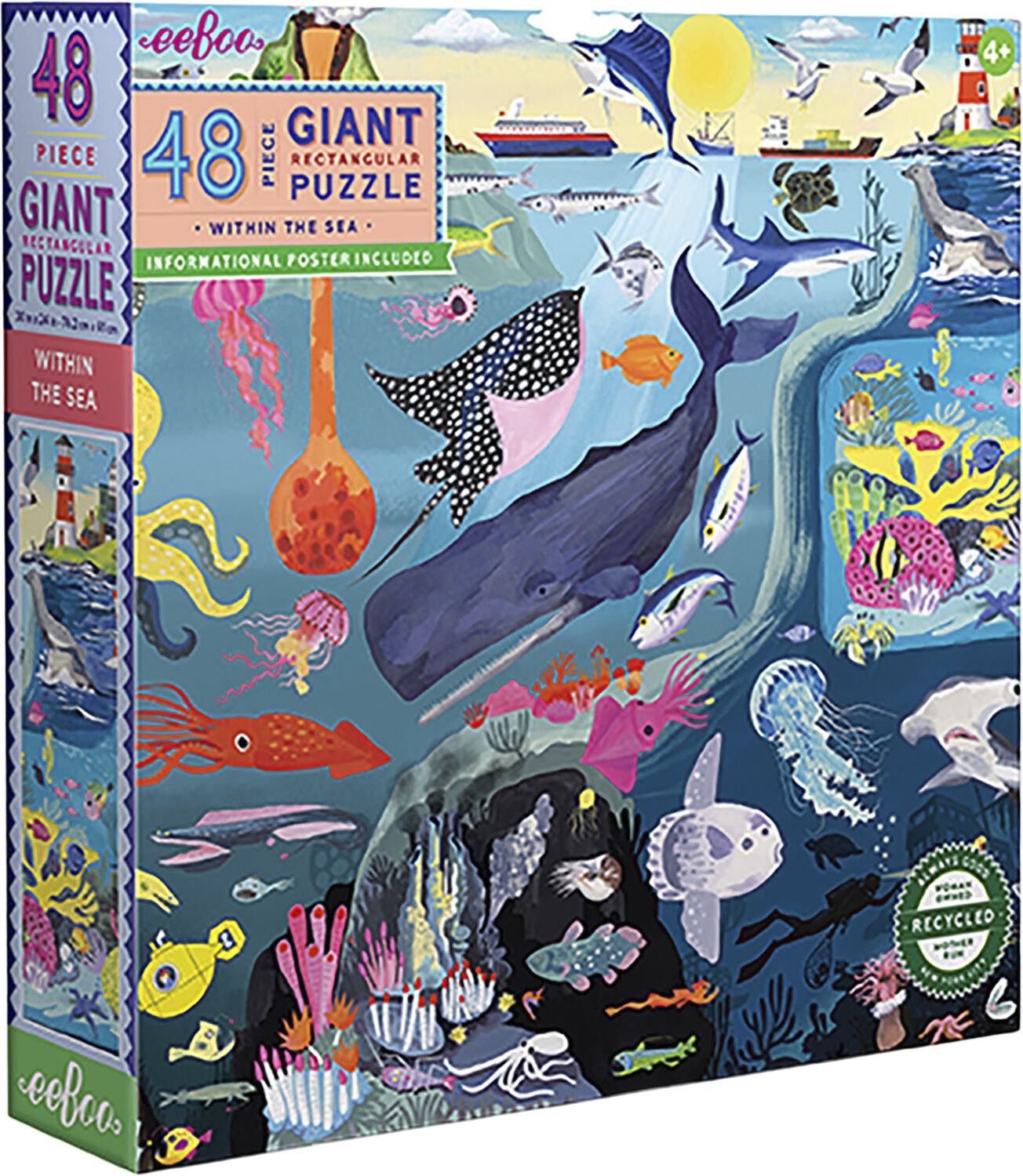 eeBoo - Jumbo puslespil 48 brk - Havet