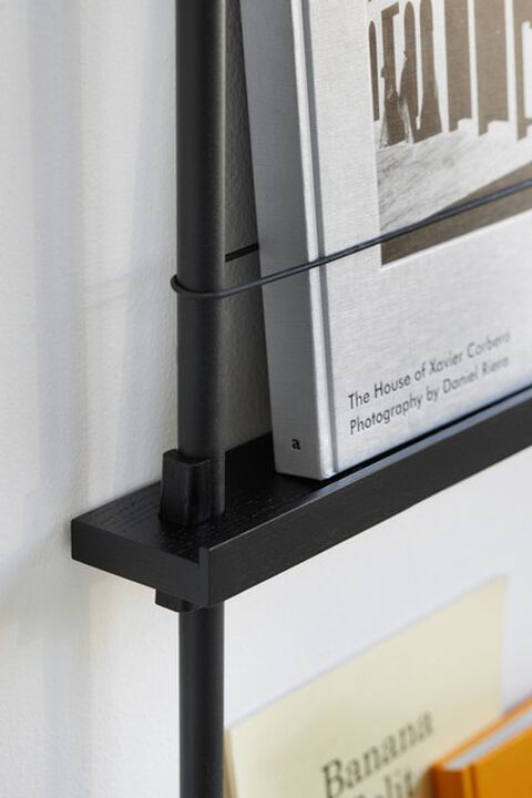 Box set, Magazine Shelving MS.115. 1, Black shelves, Black le