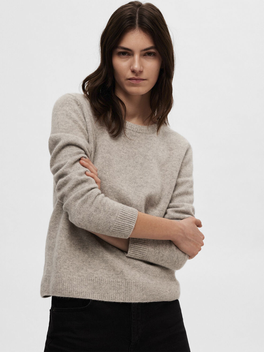 SLFMANILA LS KNIT 100% CASHMERE O-NECK N