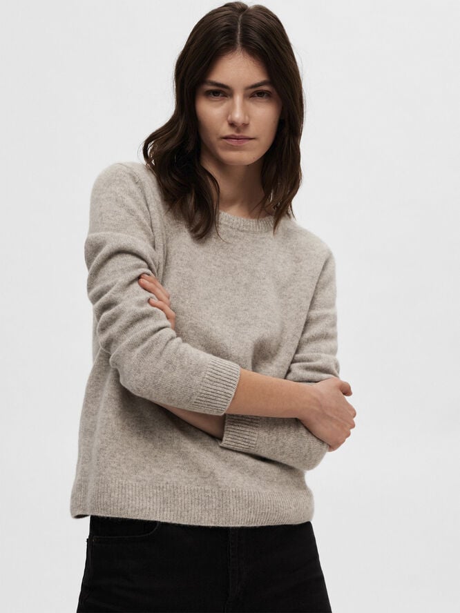 SLFMANILA LS KNIT 100% CASHMERE O-NECK N