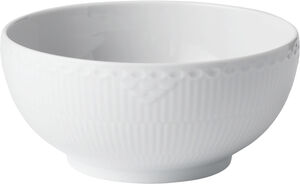 White Fluted Half Lace skål 18 cm