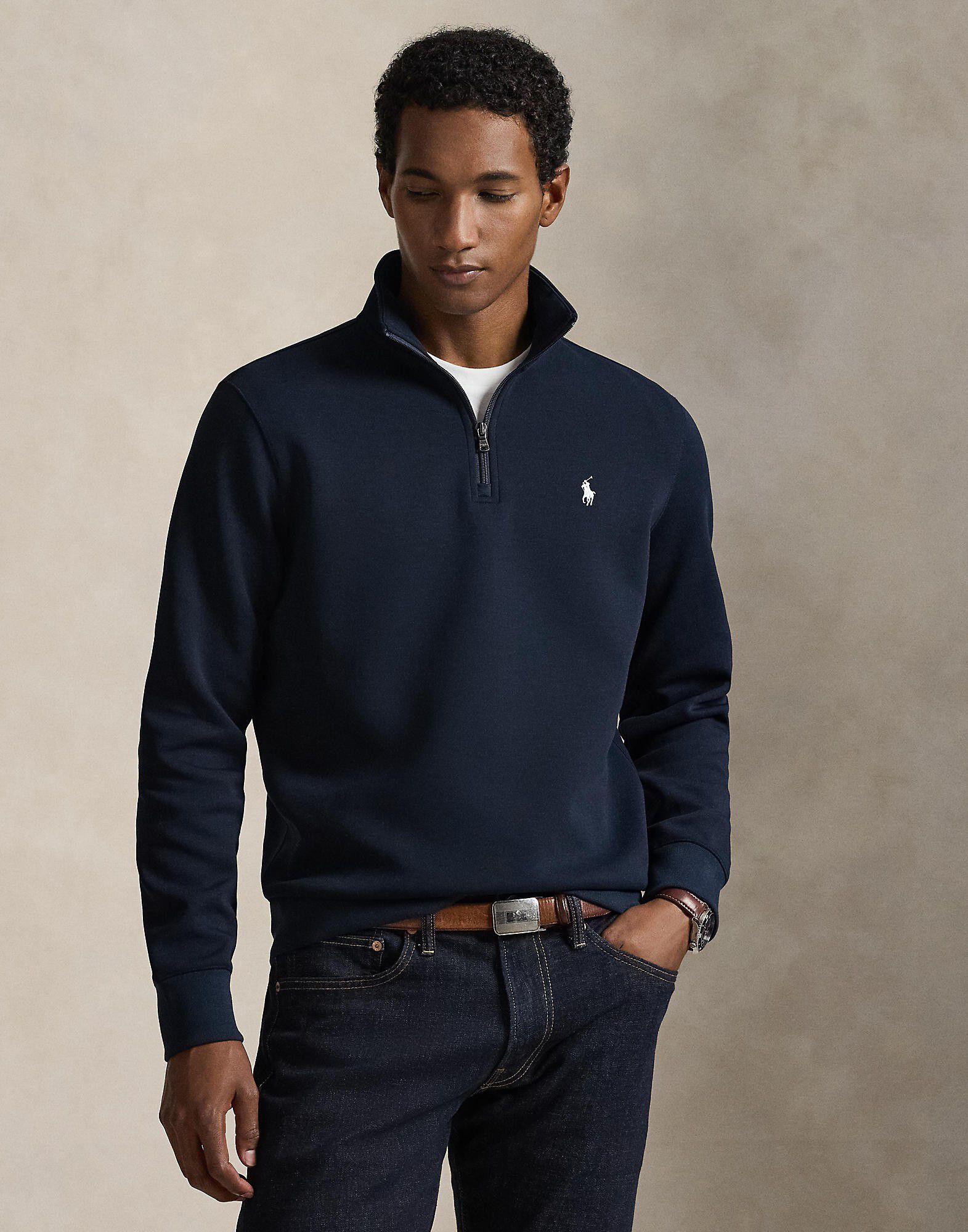 Double-Knit Quarter-Zip Pullover
