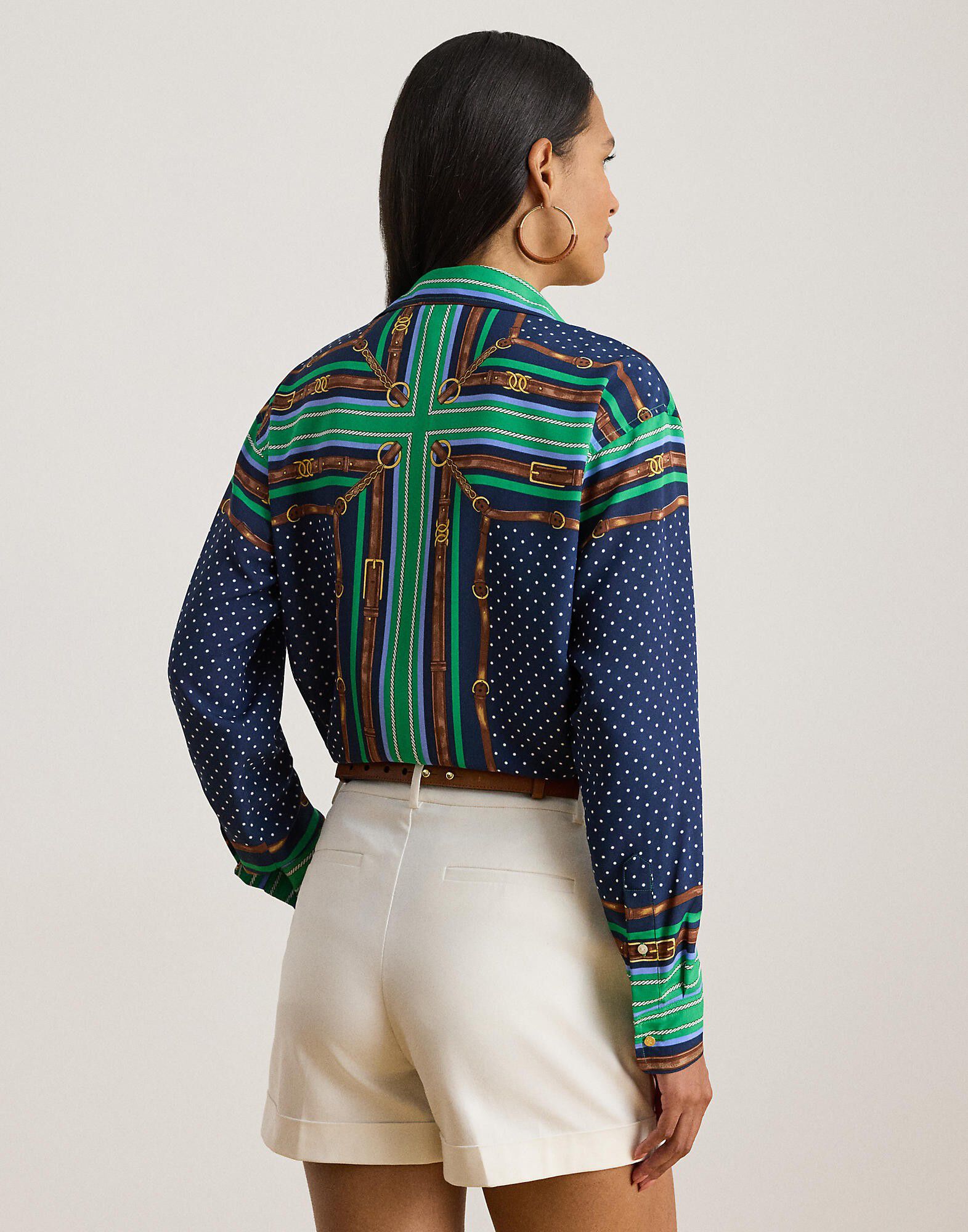 Relaxed Fit Belting & Polka-Dot Shirt