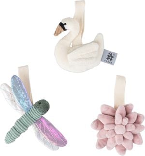 Aktivitetsleget&oslash;j, 3 stk. , blomst/guldsmed/svane