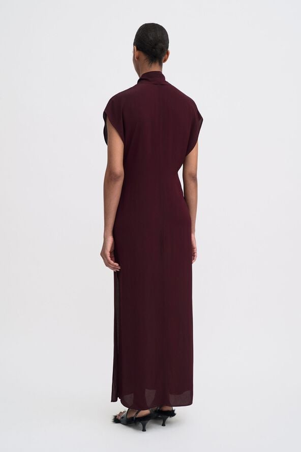 long tie-neck dress