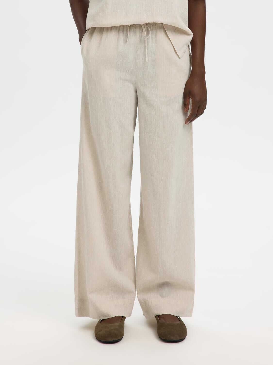 Slwluisa Mw Wide Linen Blend Pant Noos