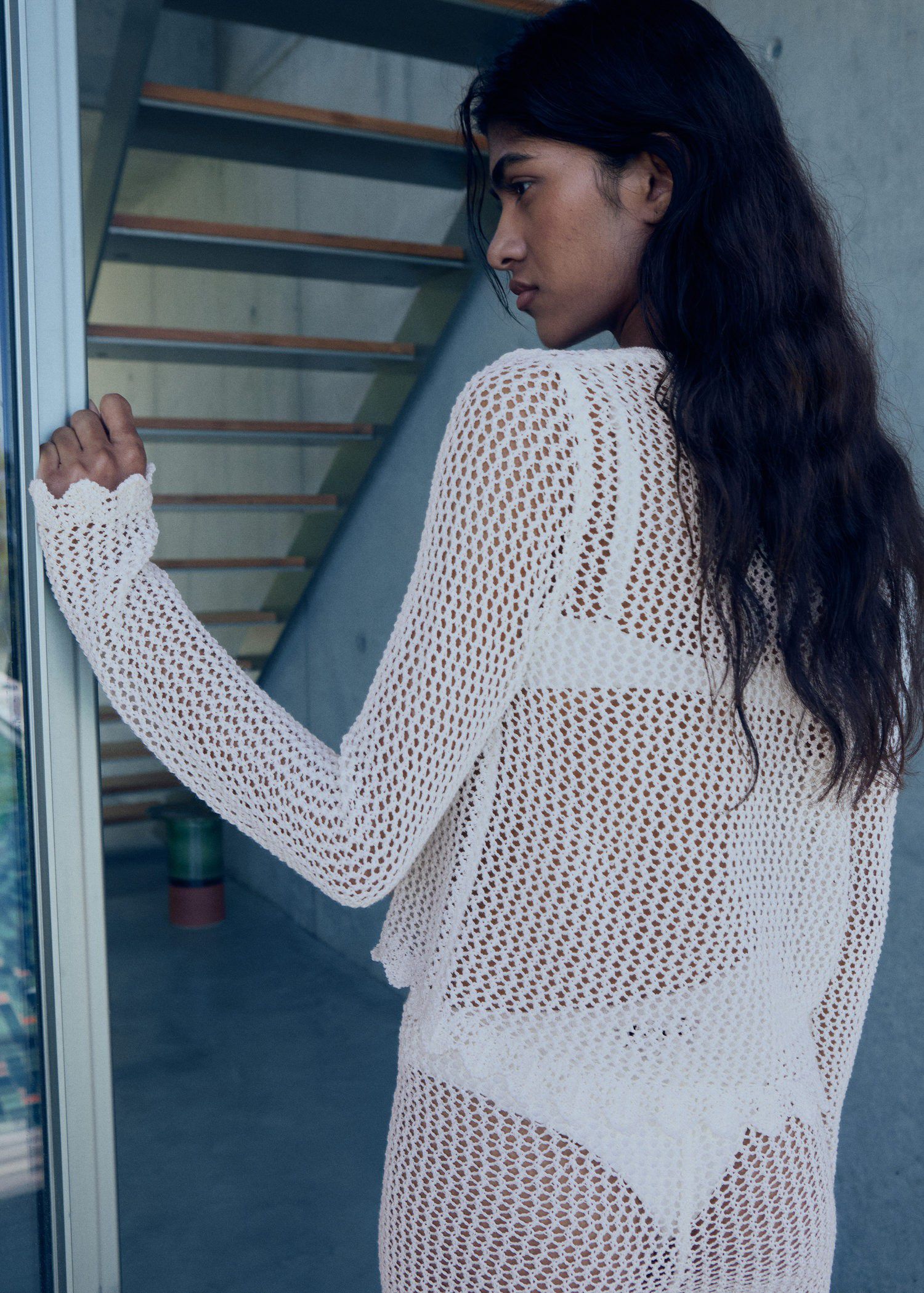 Crochet cardigan with buttons