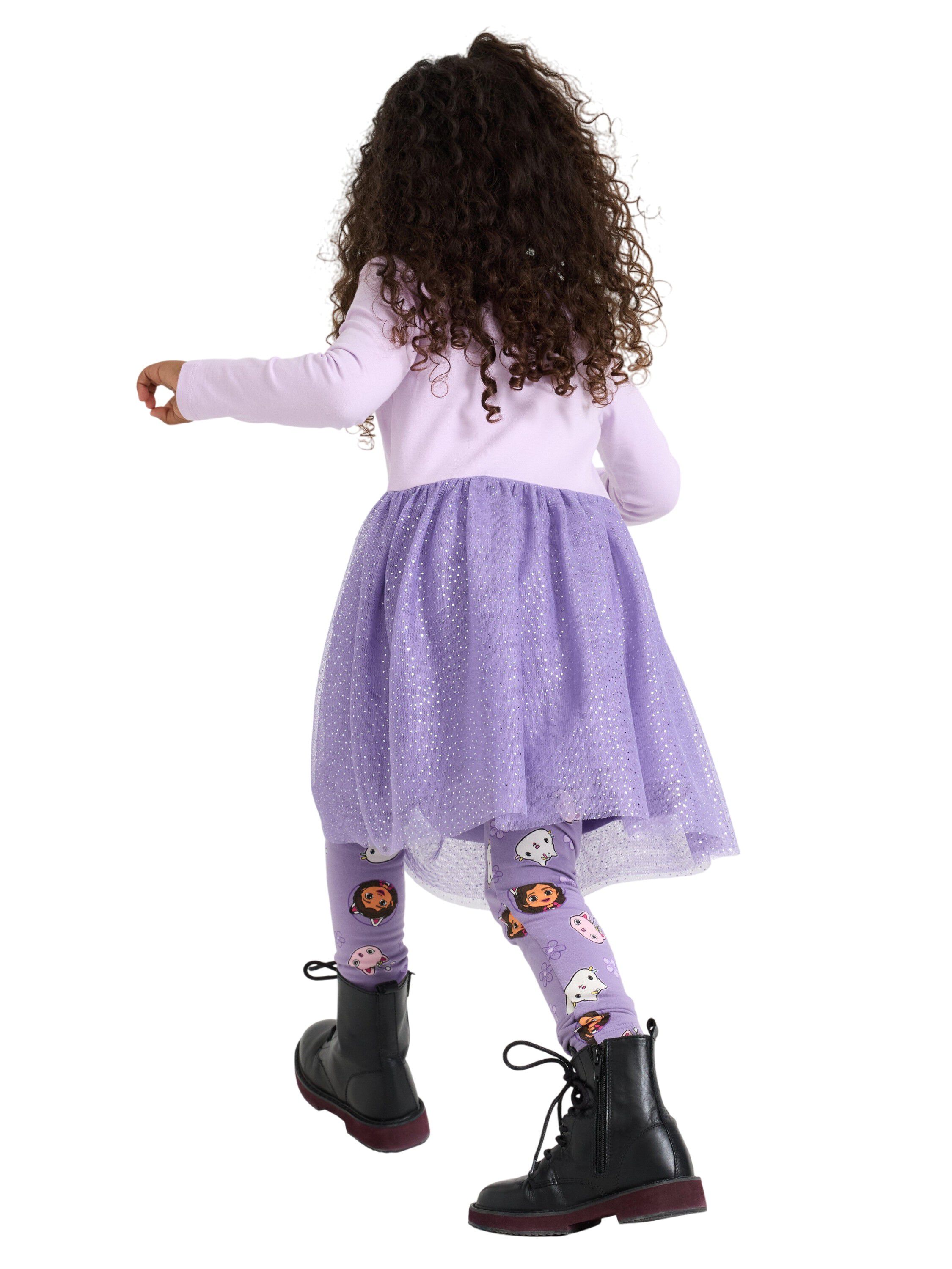 Soft jersey dress with mesh skirt a