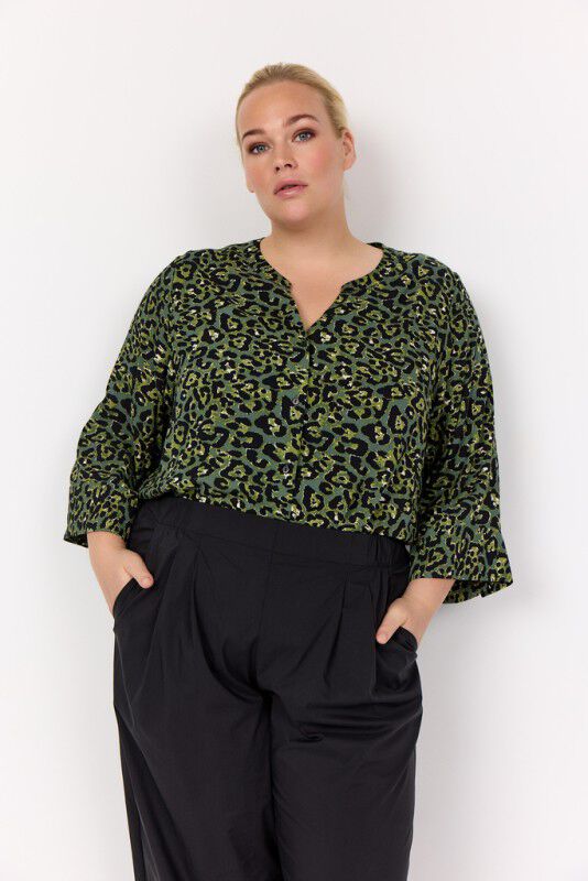 Curvy WA-MELINA 2 Bluse M&oslash;rkegr&oslash;n