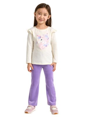 Bl&oslash;de velourleggings med justerbar,