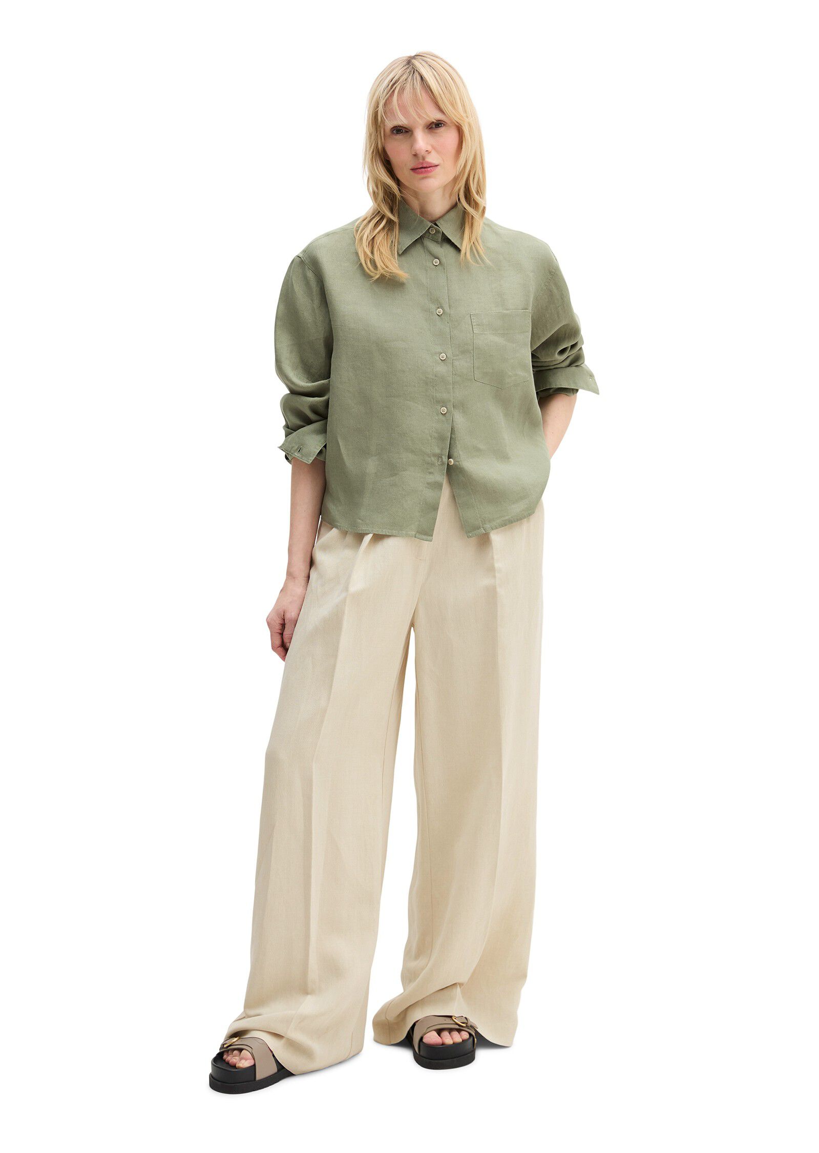 Blouse, boxy shape, chest pocket, l