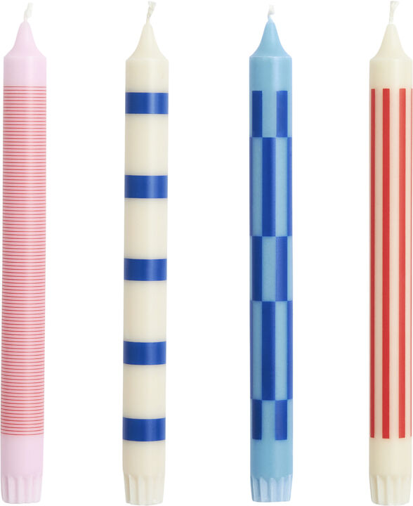 Pattern Candle-Pink, red and blue S