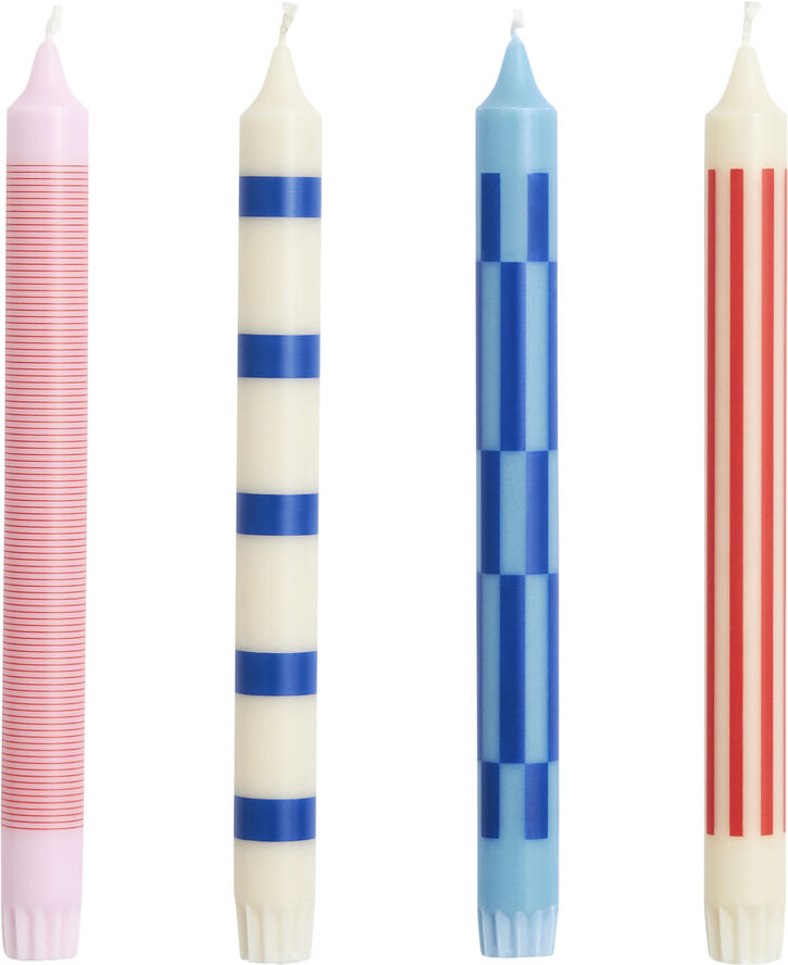 Pattern Candle-Pink, red and blue S