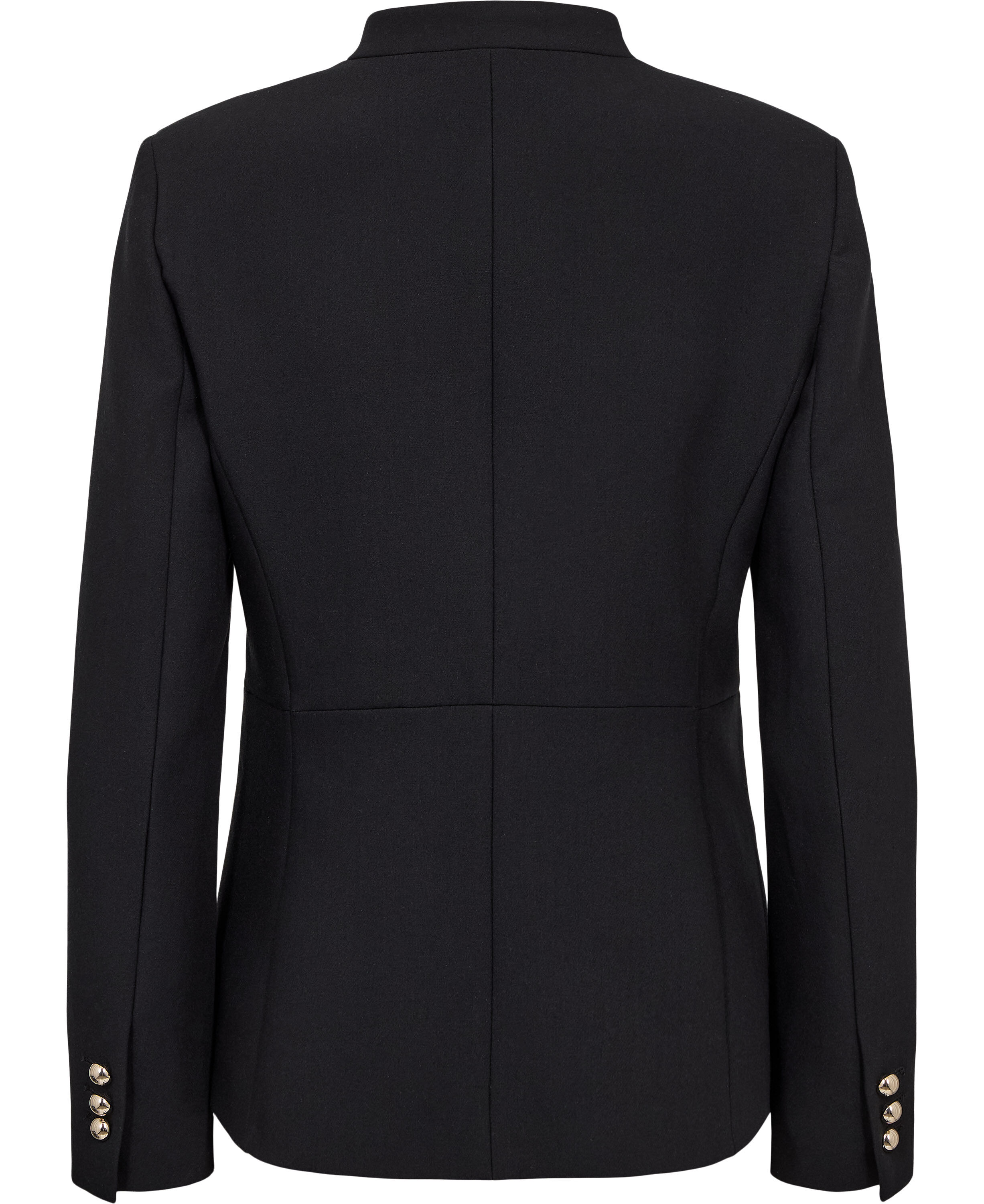 Jacket with jewel-button strip coll