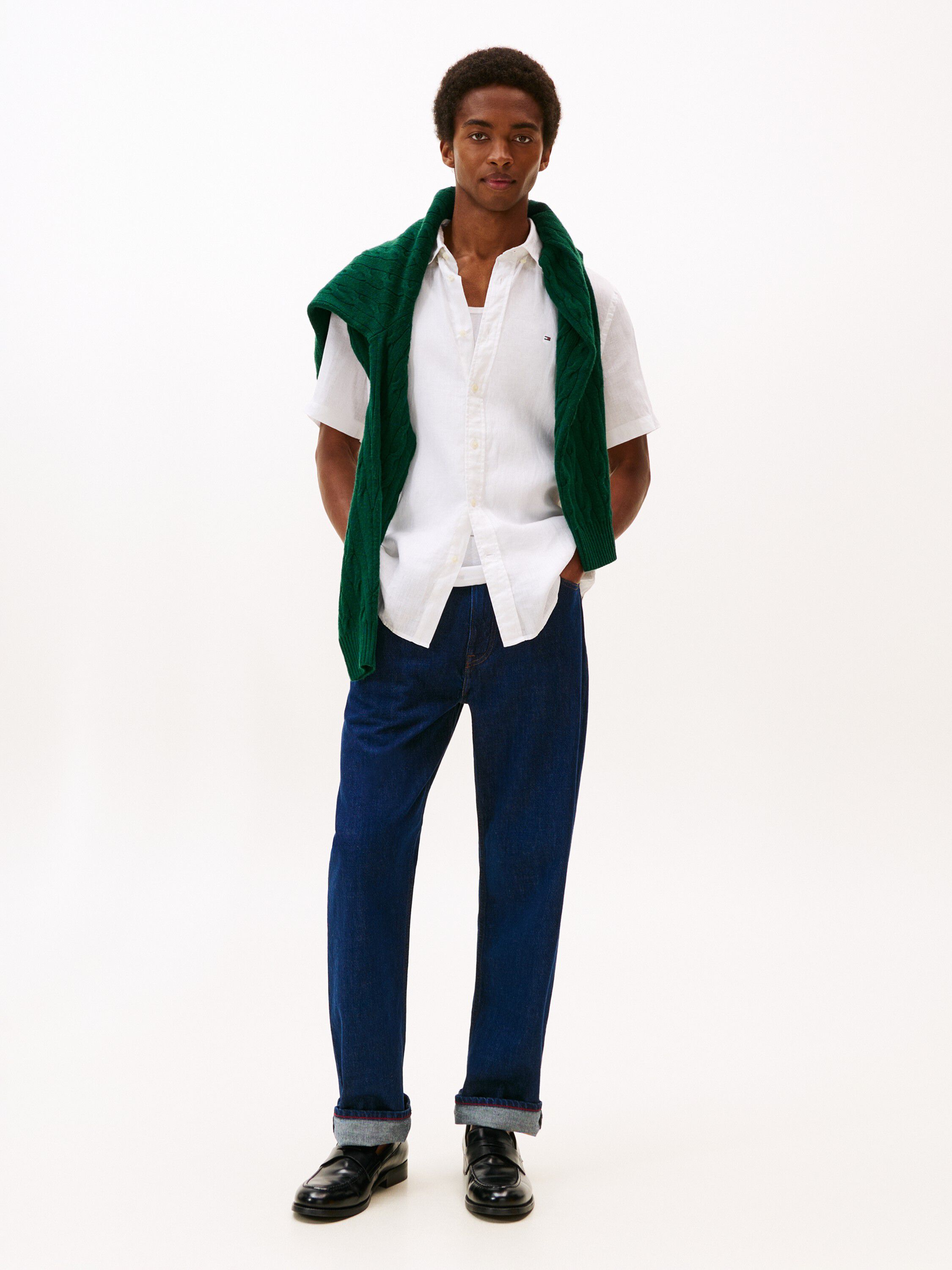 Regular Fit Washed Linen Short Sleeve Shirt