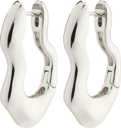 WAVE recycled wavy earrings silver-plated