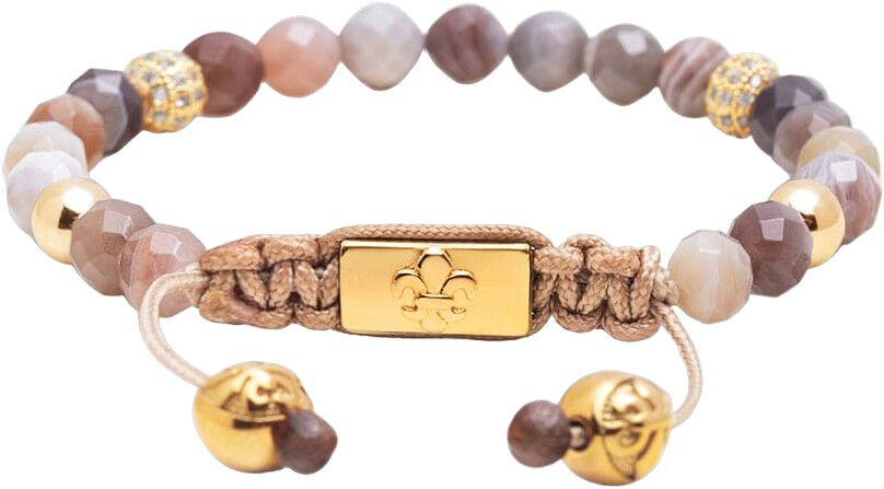 Women's Beaded Bracelet with Botswana Agate